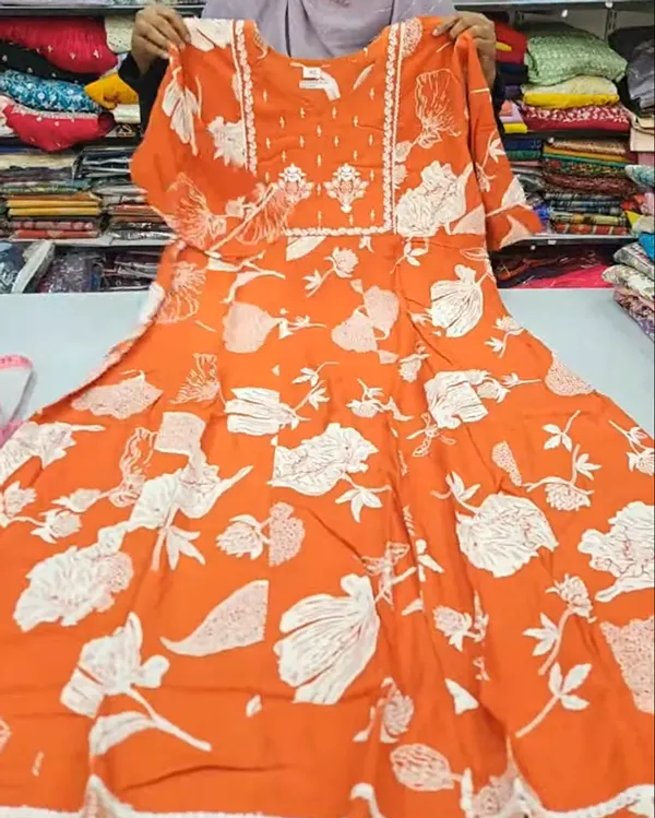Premium Rayon Long Maxi Gown Full Length | AK2003